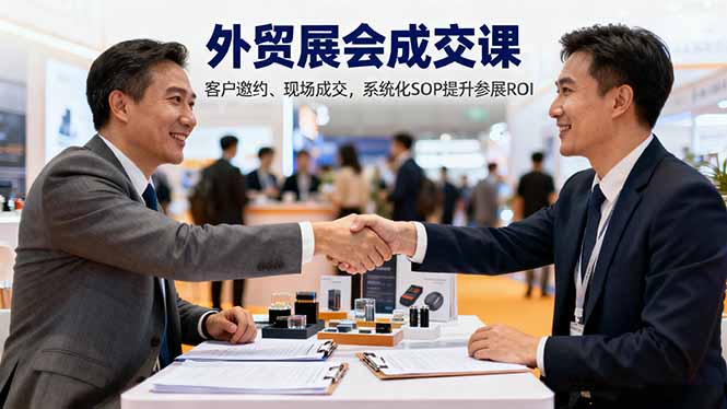 （16356期）外贸展会成交课，含目标制定、客户邀约、现场成交，系统化SOP提升参展ROI
